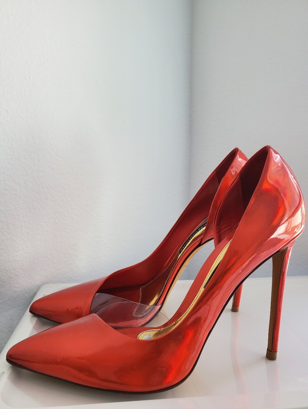 Alexandre Vauthier D'Orsay Red Patent Leather Heels Womens Shoe Size 40 9.5